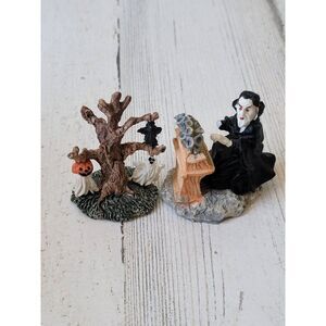 Dracula‎ vampire organ piano AS IS spooky tree ghost Village accessory Halloween